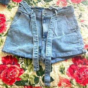 Wild Fable Paper Bag Shorts - Women | Color: Blue | Size : M